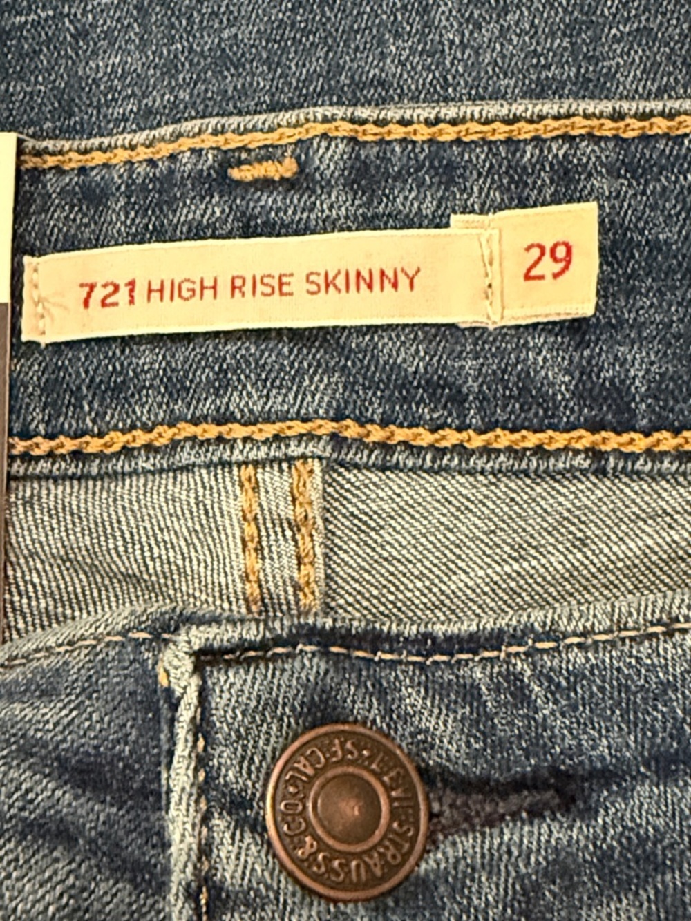 NWT Levi’s Classic Blue Denim Jeans, Size W29 L32, 60% Cotton - Picture 7 of 10